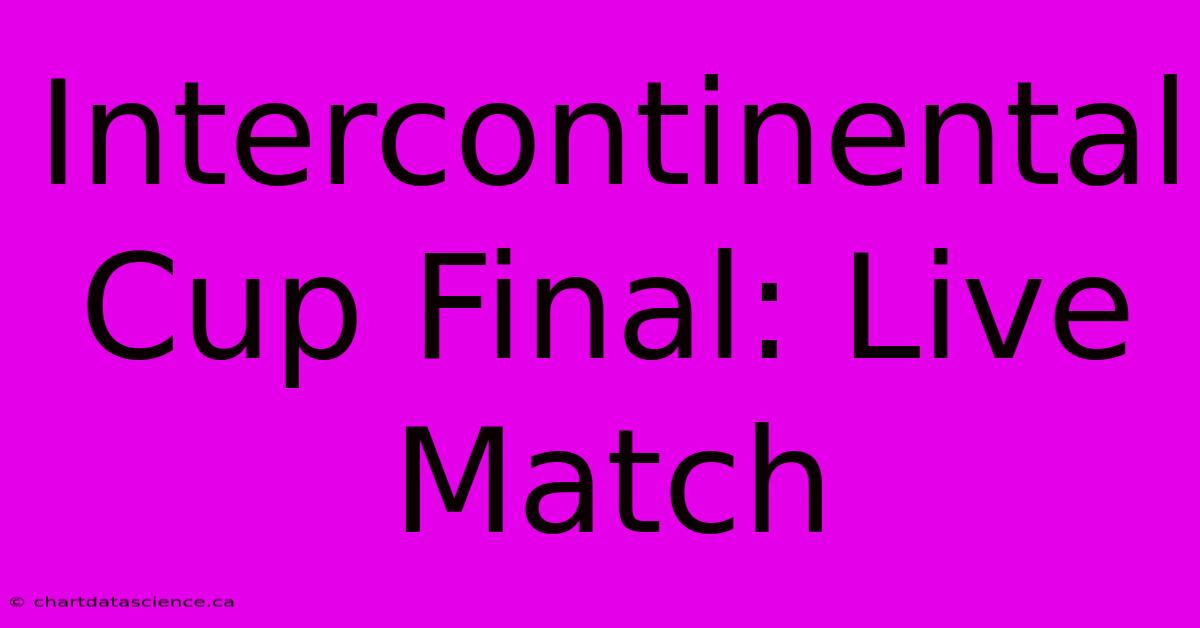 Intercontinental Cup Final: Live Match