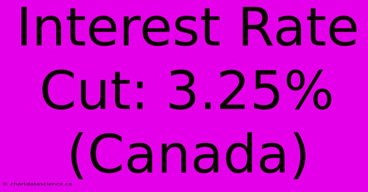 Interest Rate Cut: 3.25% (Canada)