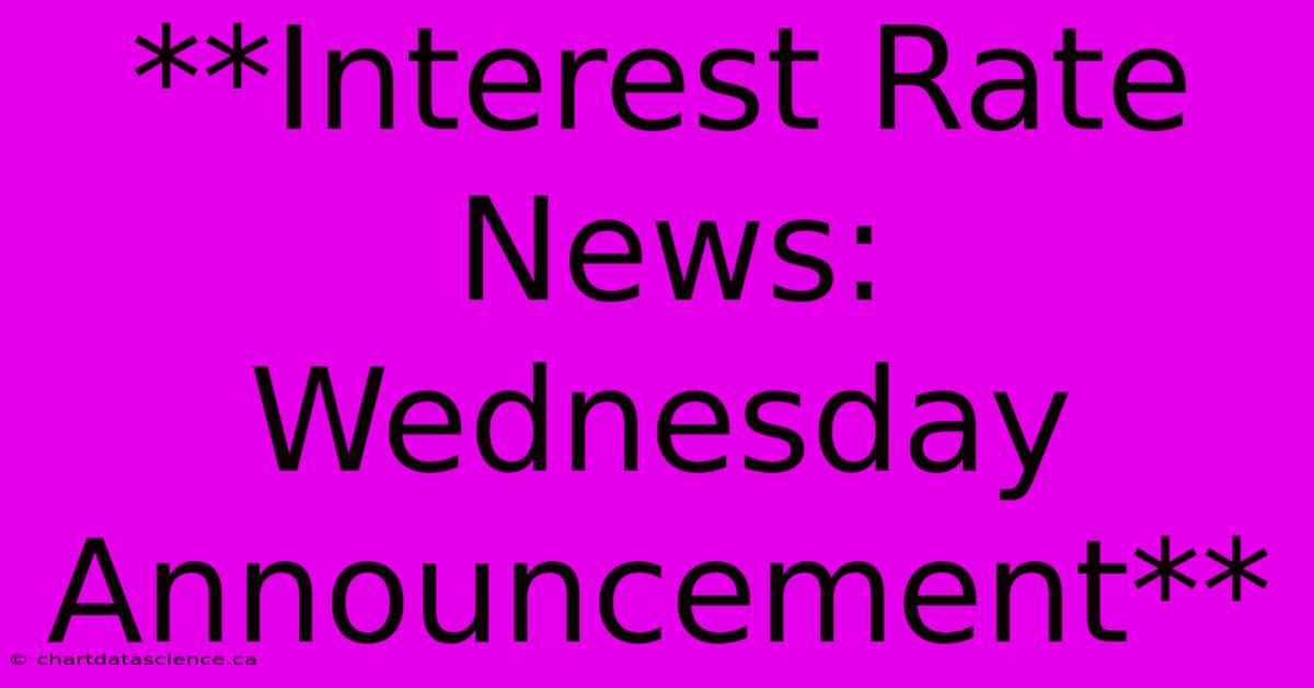 **Interest Rate News: Wednesday Announcement** 