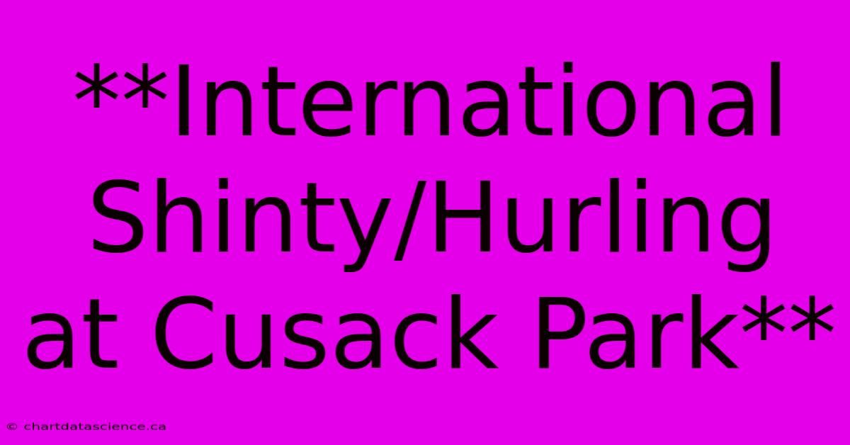 **International Shinty/Hurling At Cusack Park**