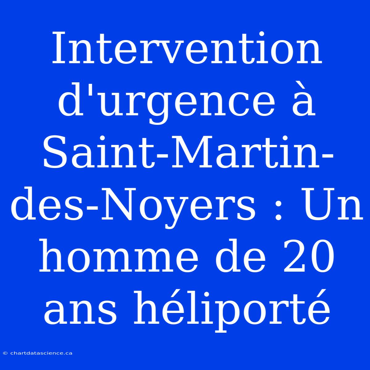 Intervention D'urgence À Saint-Martin-des-Noyers : Un Homme De 20 Ans Héliporté