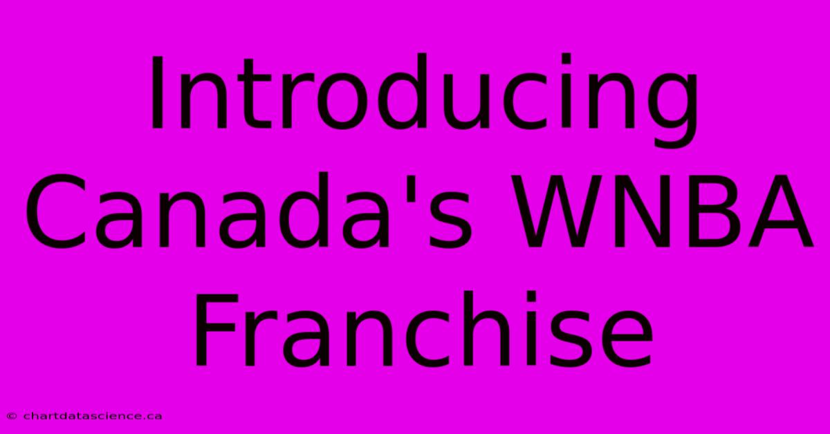 Introducing Canada's WNBA Franchise