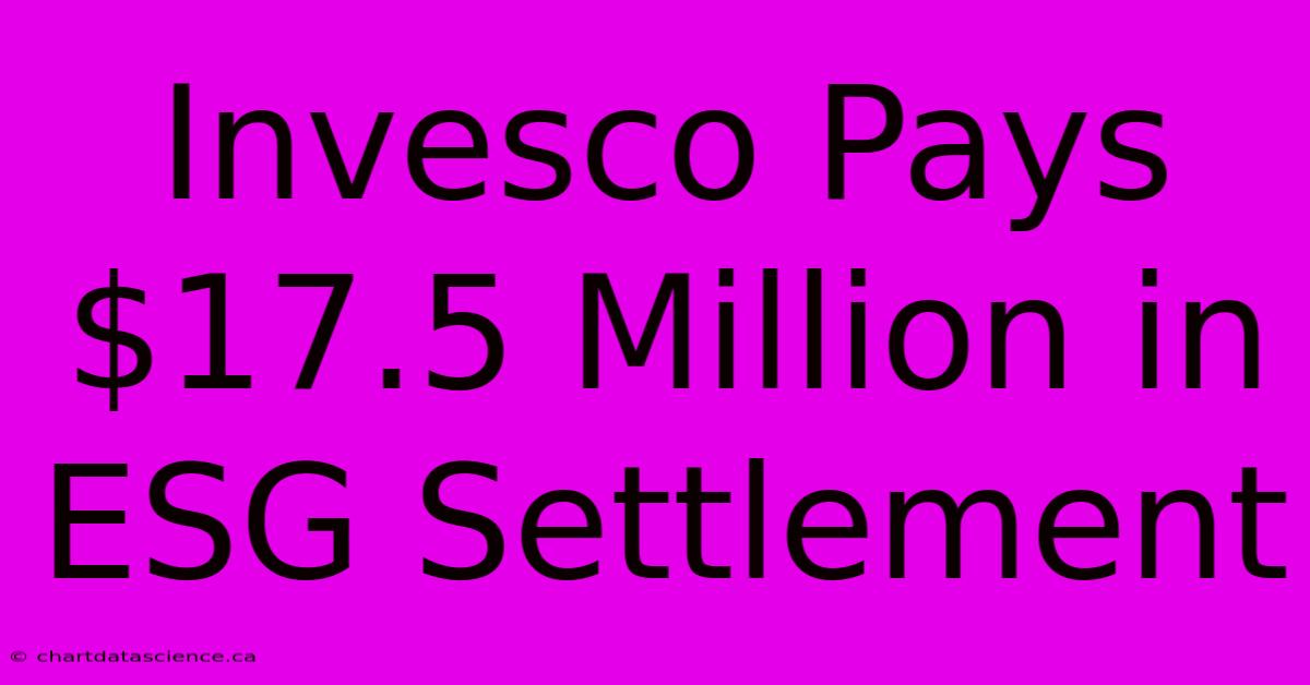 Invesco Pays $17.5 Million In ESG Settlement