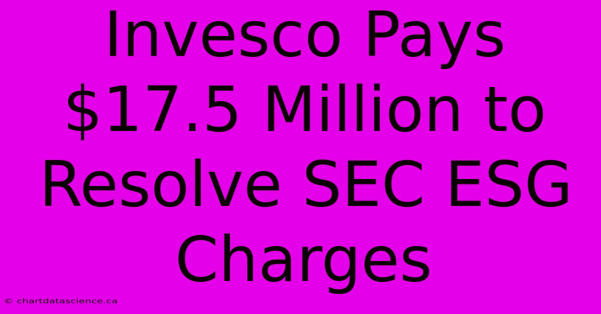 Invesco Pays $17.5 Million To Resolve SEC ESG Charges 