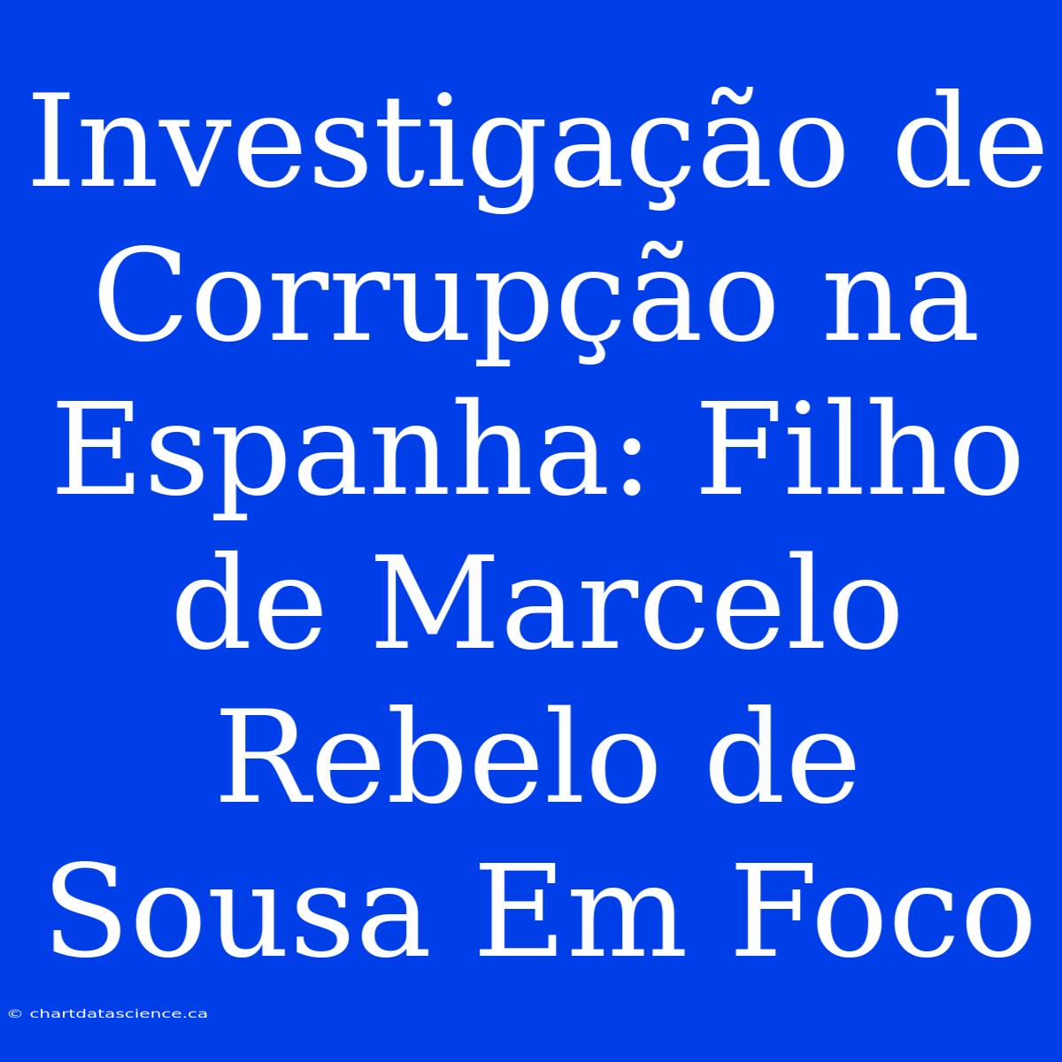 Investigação De Corrupção Na Espanha: Filho De Marcelo Rebelo De Sousa Em Foco