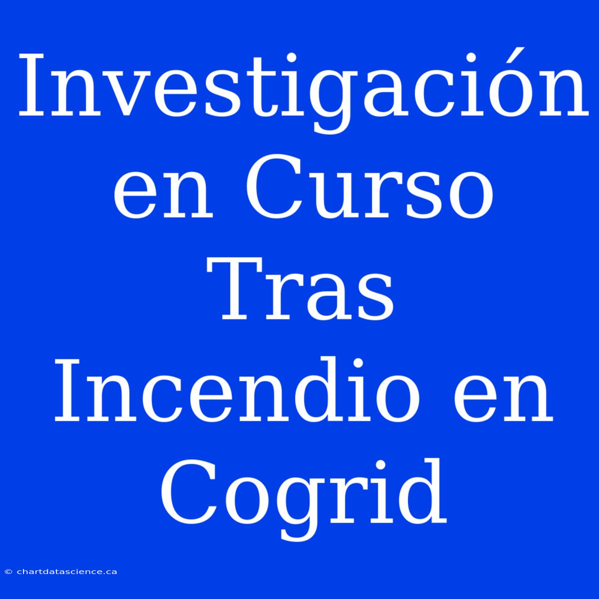 Investigación En Curso Tras Incendio En Cogrid