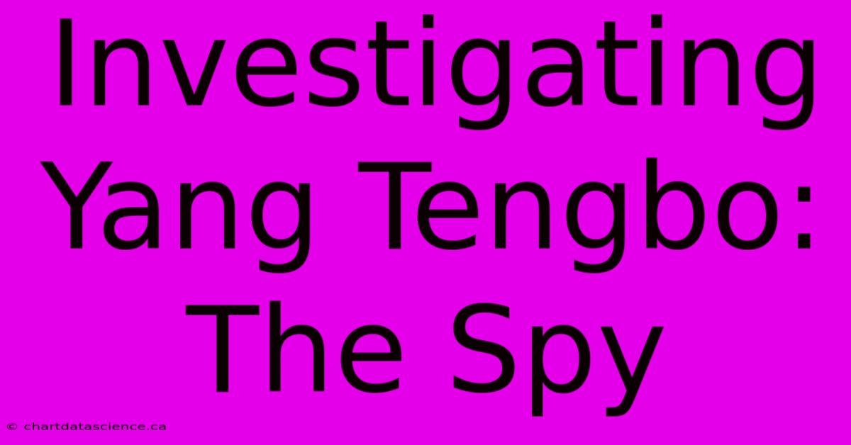 Investigating Yang Tengbo: The Spy