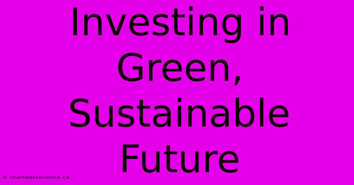 Investing In Green, Sustainable Future 