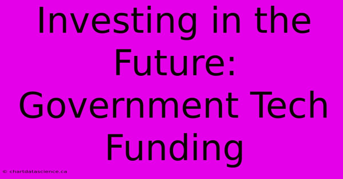 Investing In The Future: Government Tech Funding