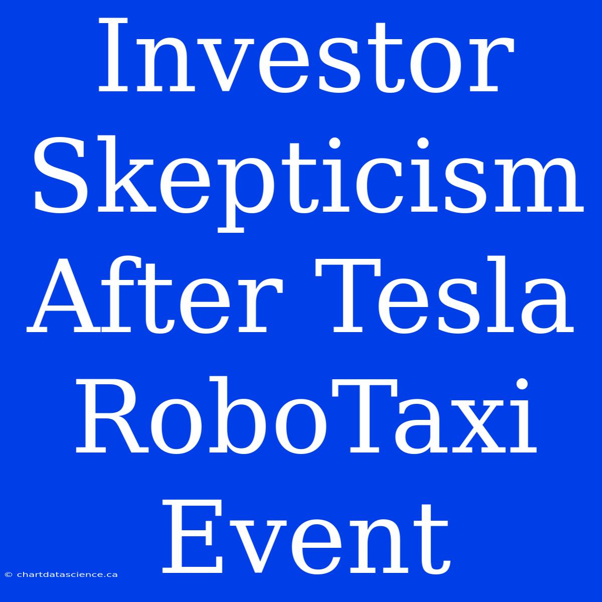 Investor Skepticism After Tesla RoboTaxi Event