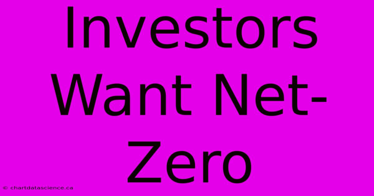 Investors Want Net-Zero