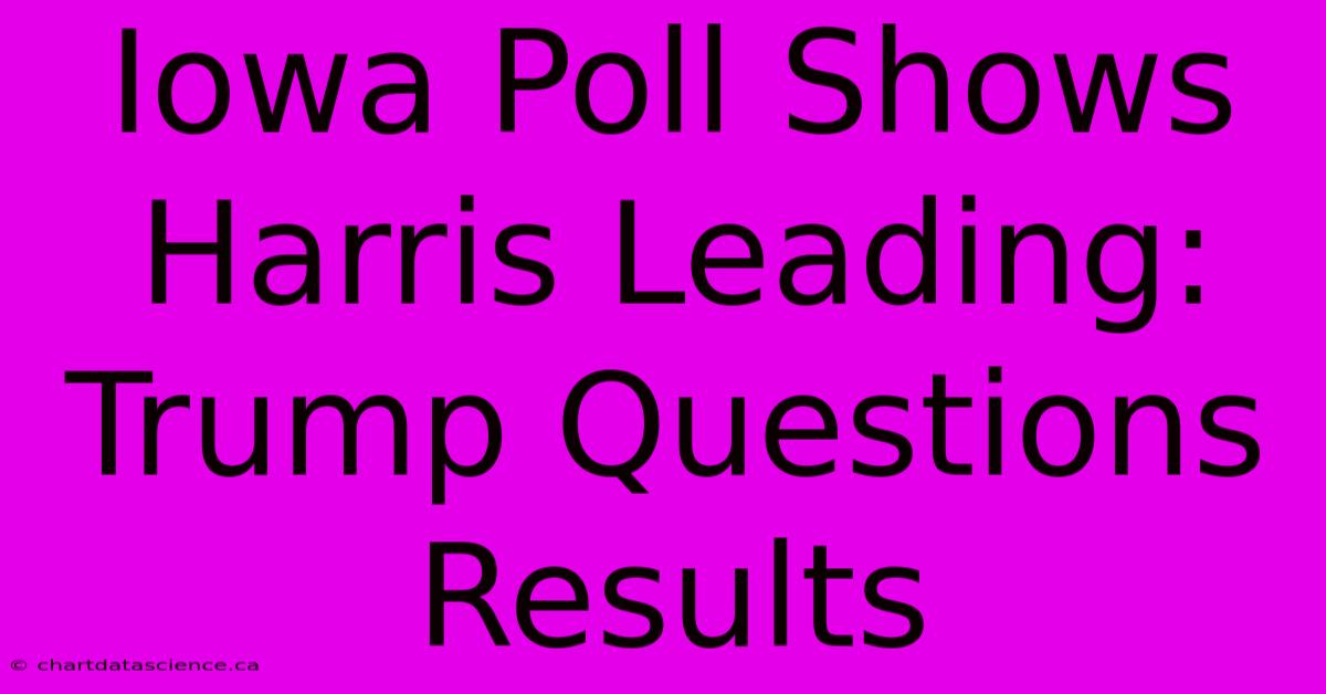 Iowa Poll Shows Harris Leading: Trump Questions Results 