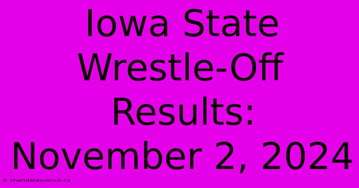 Iowa State Wrestle-Off Results: November 2, 2024