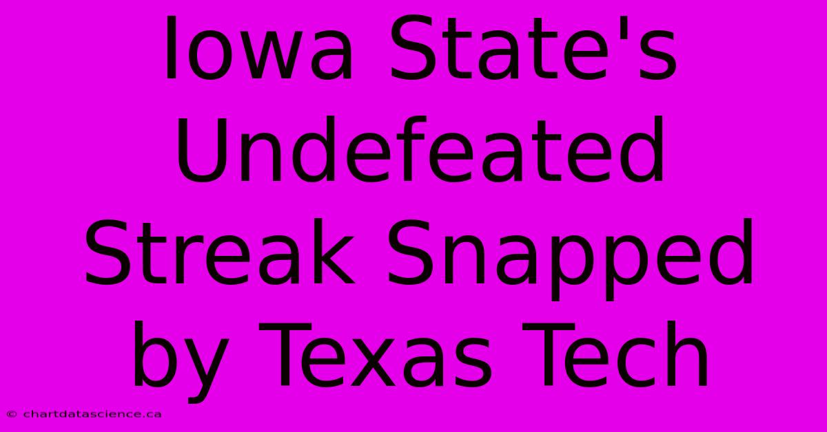 Iowa State's Undefeated Streak Snapped By Texas Tech