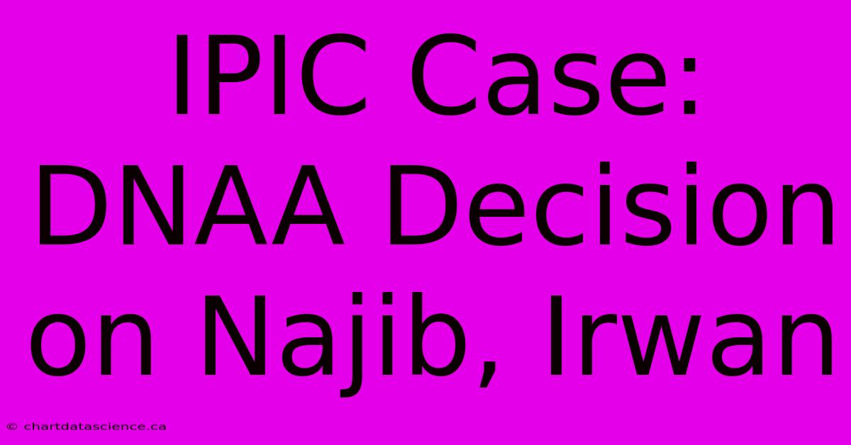 IPIC Case: DNAA Decision On Najib, Irwan