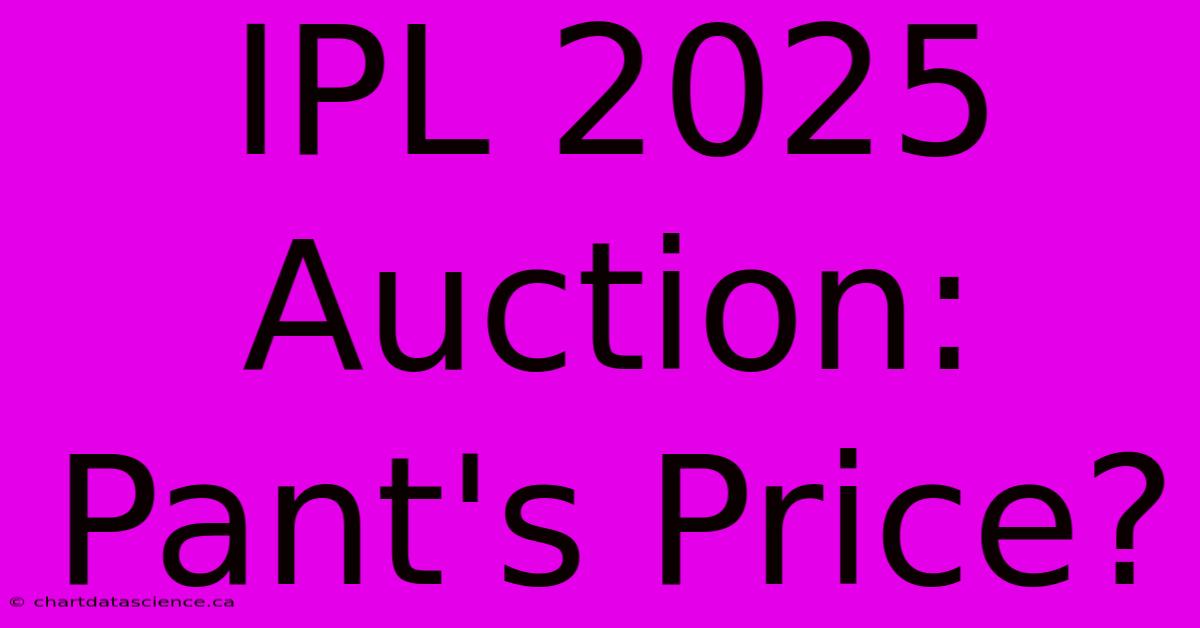 IPL 2025 Auction: Pant's Price?