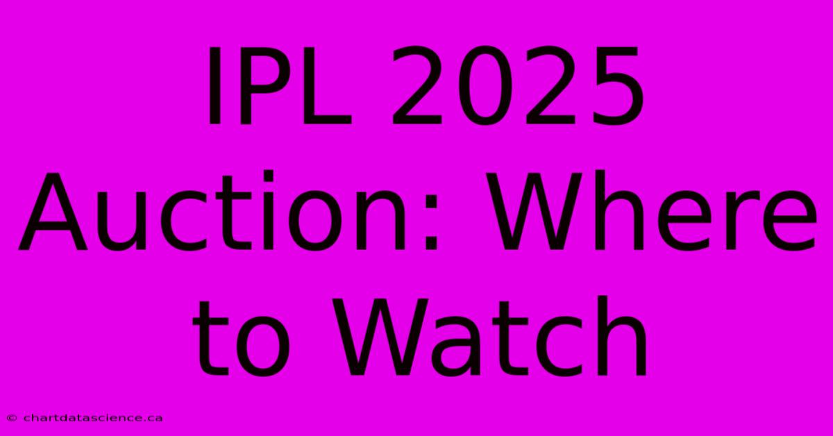 IPL 2025 Auction: Where To Watch