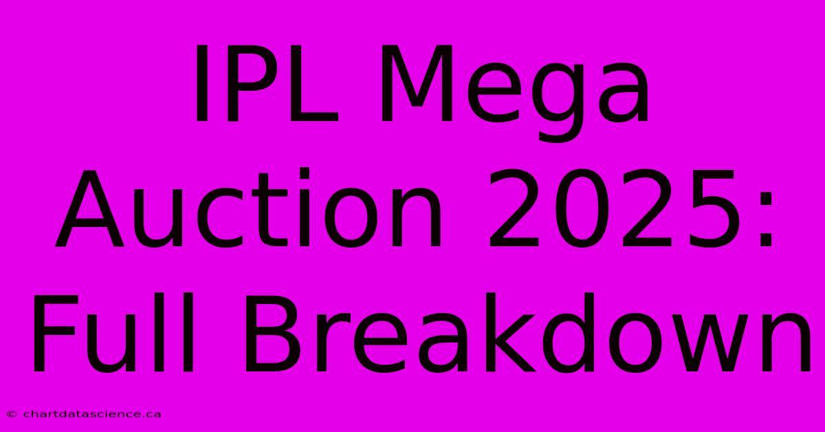 IPL Mega Auction 2025: Full Breakdown 