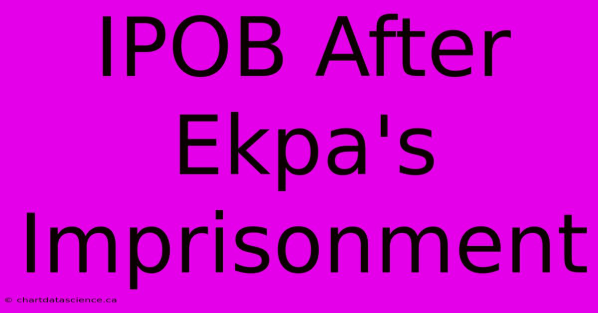 IPOB After Ekpa's Imprisonment