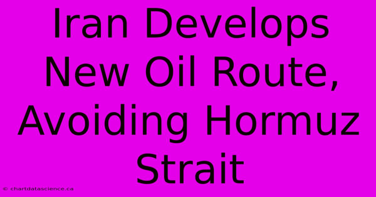 Iran Develops New Oil Route, Avoiding Hormuz Strait