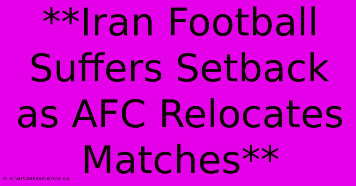 **Iran Football Suffers Setback As AFC Relocates Matches**