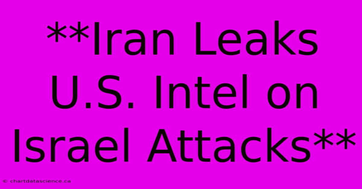 **Iran Leaks U.S. Intel On Israel Attacks**