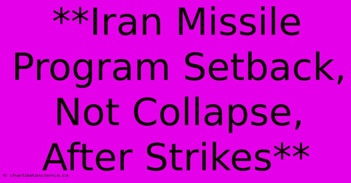 **Iran Missile Program Setback, Not Collapse, After Strikes**