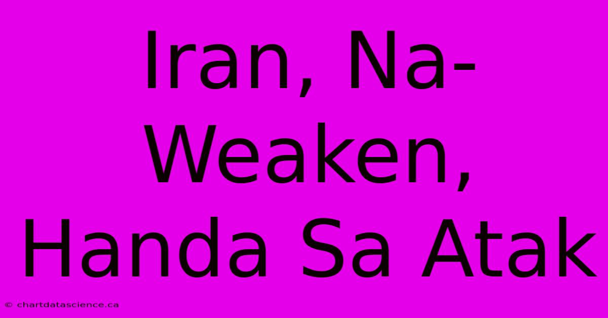 Iran, Na-Weaken, Handa Sa Atak