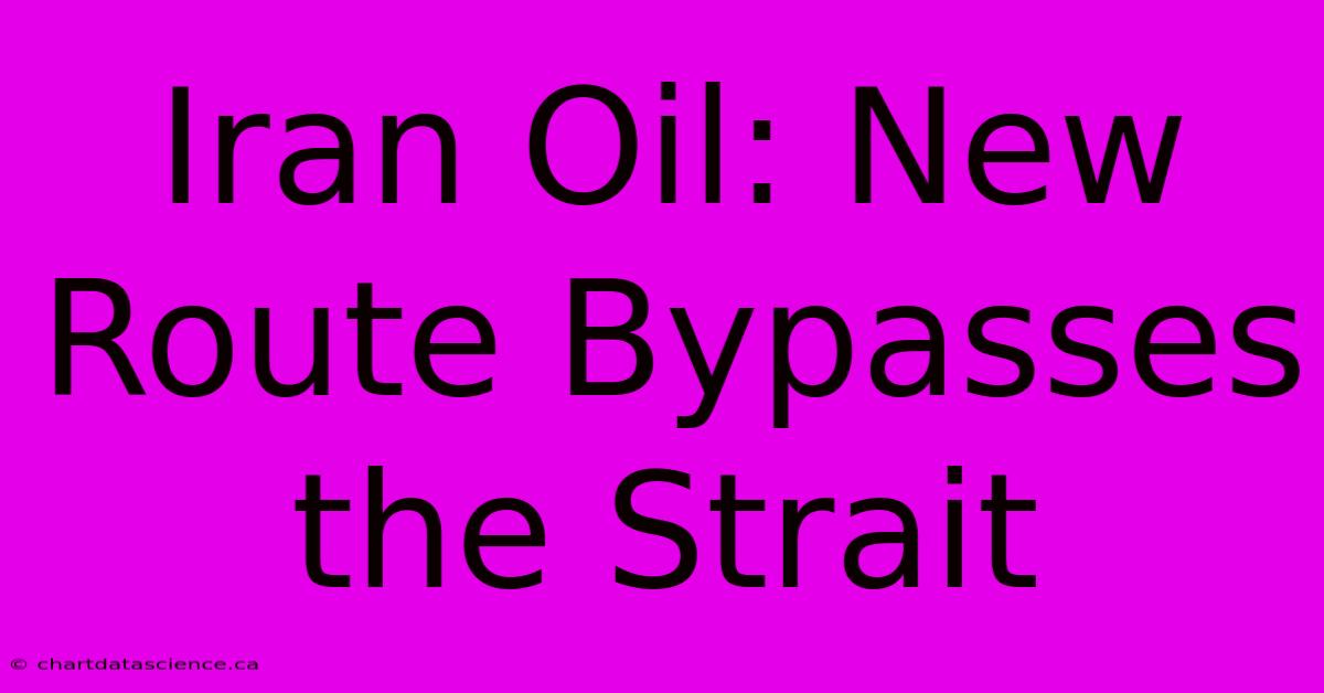 Iran Oil: New Route Bypasses The Strait 