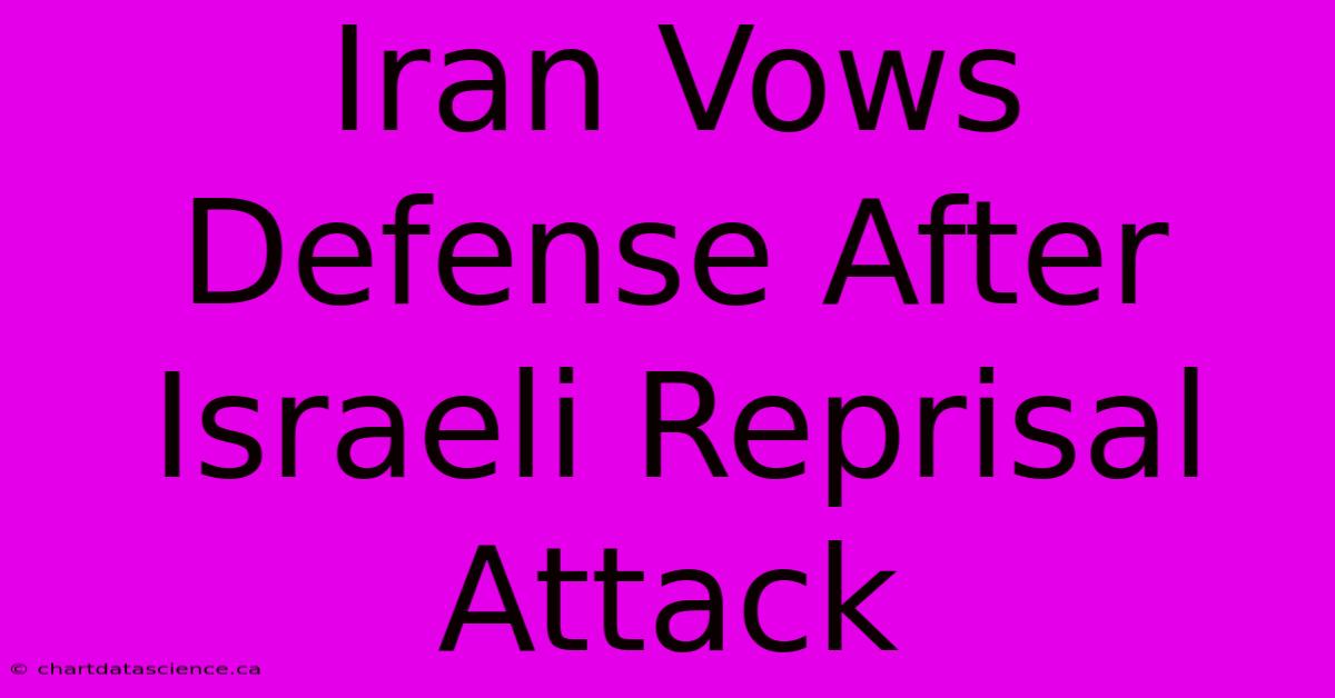 Iran Vows Defense After Israeli Reprisal Attack