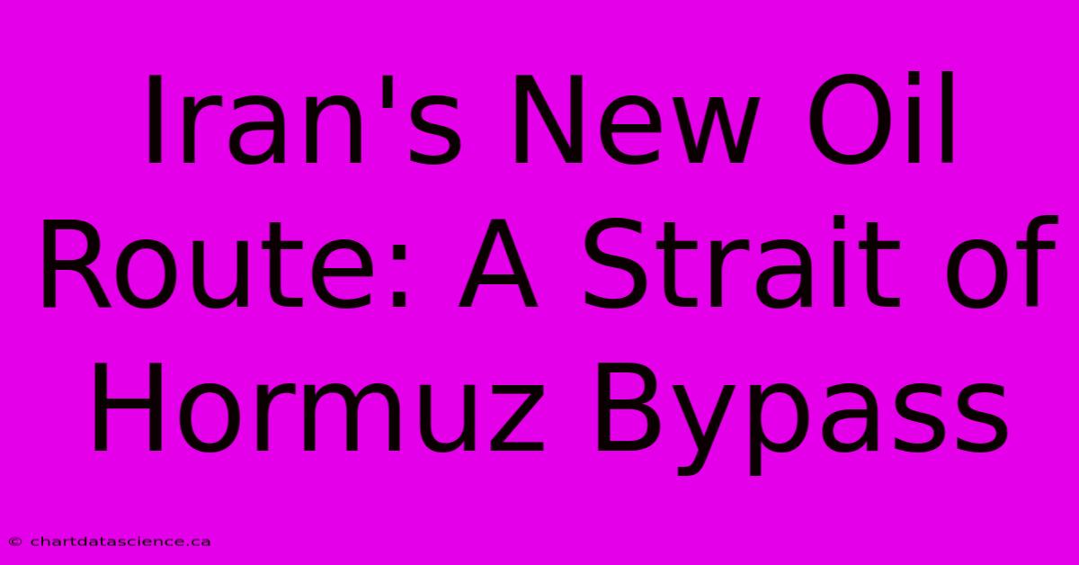 Iran's New Oil Route: A Strait Of Hormuz Bypass