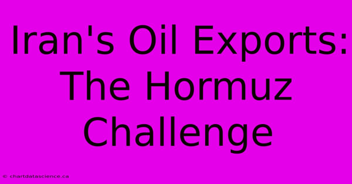 Iran's Oil Exports: The Hormuz Challenge 