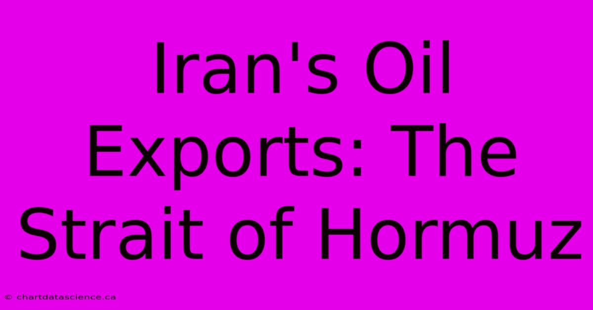 Iran's Oil Exports: The Strait Of Hormuz