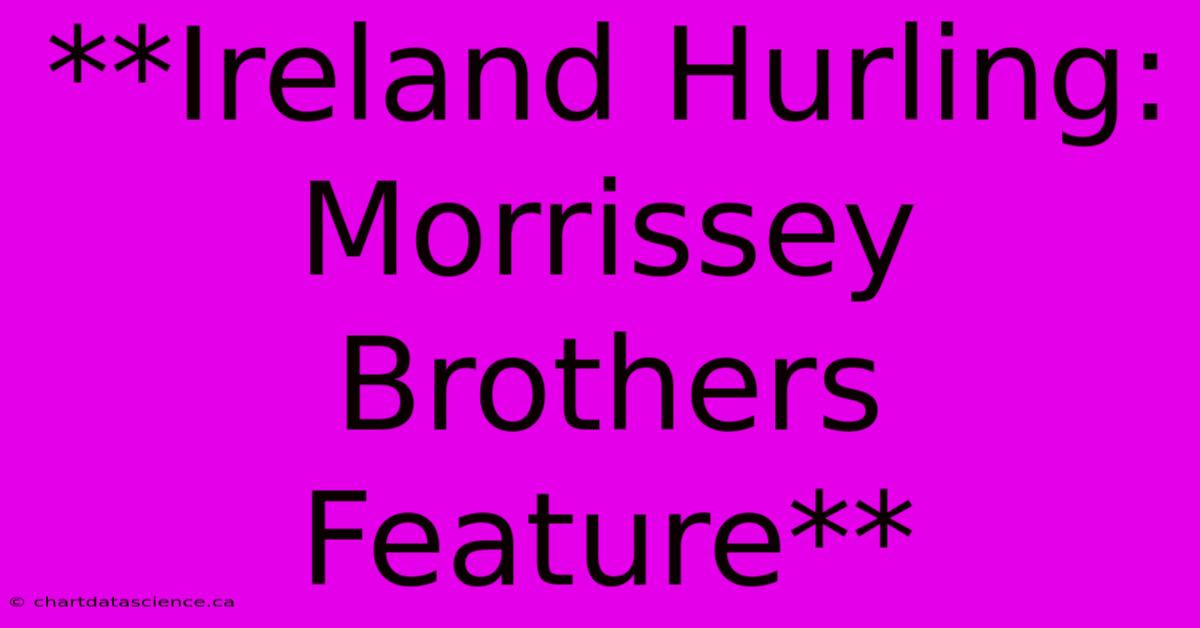 **Ireland Hurling: Morrissey Brothers Feature** 