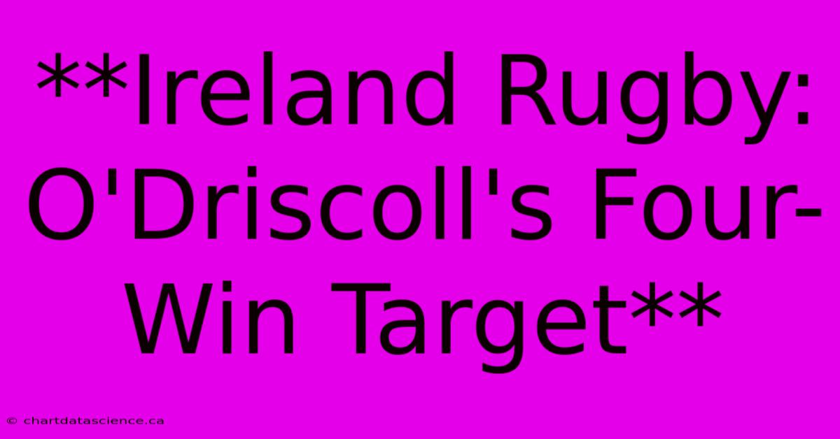 **Ireland Rugby: O'Driscoll's Four-Win Target**