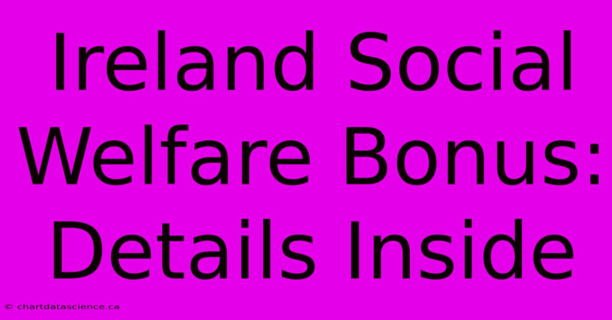 Ireland Social Welfare Bonus: Details Inside