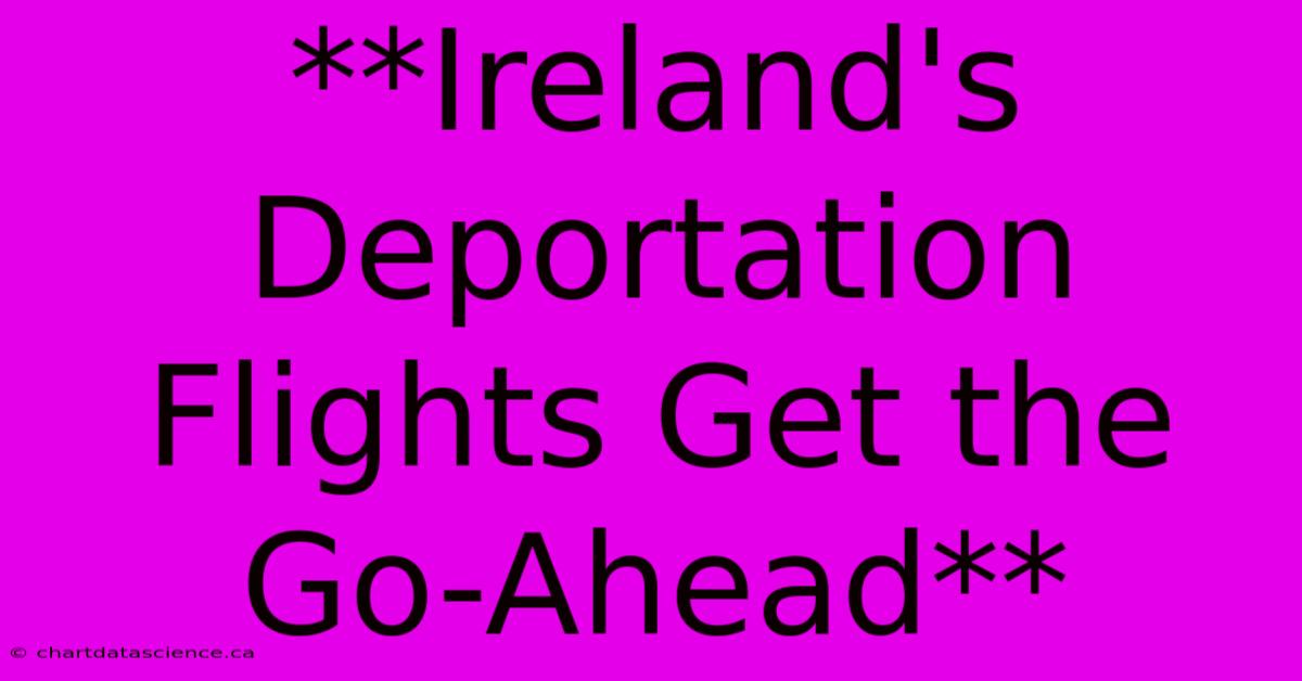 **Ireland's Deportation Flights Get The Go-Ahead** 