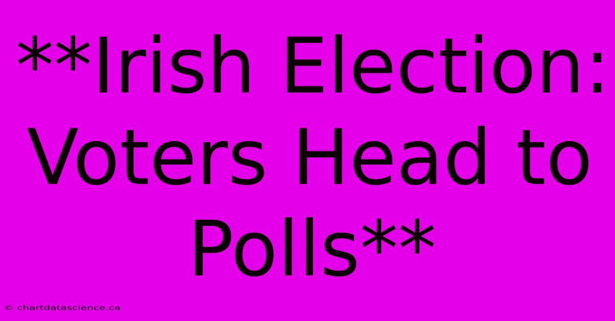 **Irish Election: Voters Head To Polls**