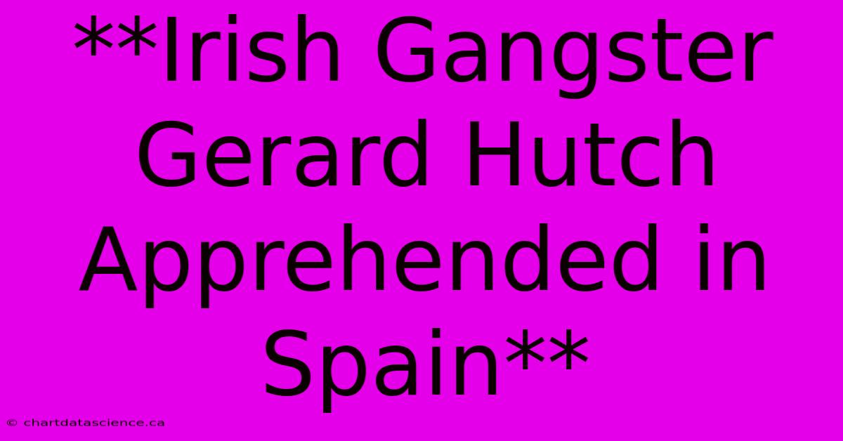 **Irish Gangster Gerard Hutch Apprehended In Spain** 