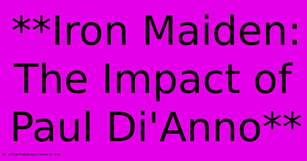 **Iron Maiden: The Impact Of Paul Di'Anno** 