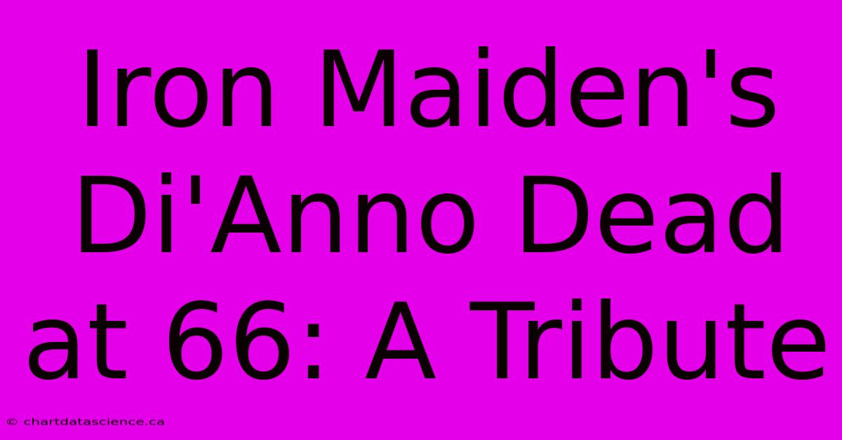 Iron Maiden's Di'Anno Dead At 66: A Tribute