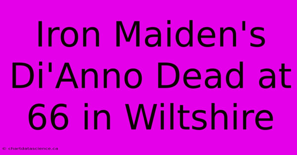 Iron Maiden's Di'Anno Dead At 66 In Wiltshire