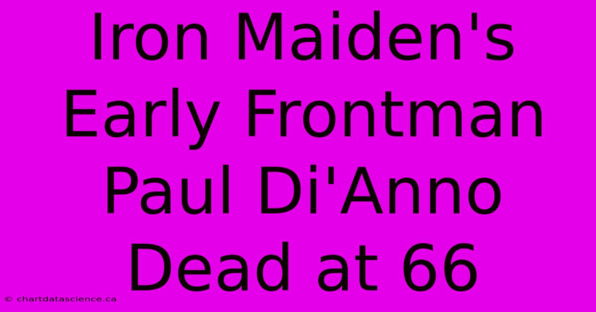 Iron Maiden's Early Frontman Paul Di'Anno Dead At 66