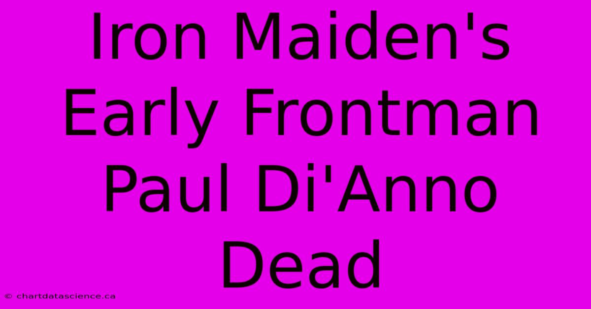 Iron Maiden's Early Frontman Paul Di'Anno Dead