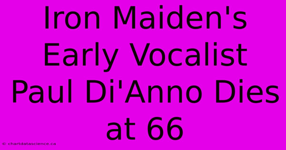 Iron Maiden's Early Vocalist Paul Di'Anno Dies At 66