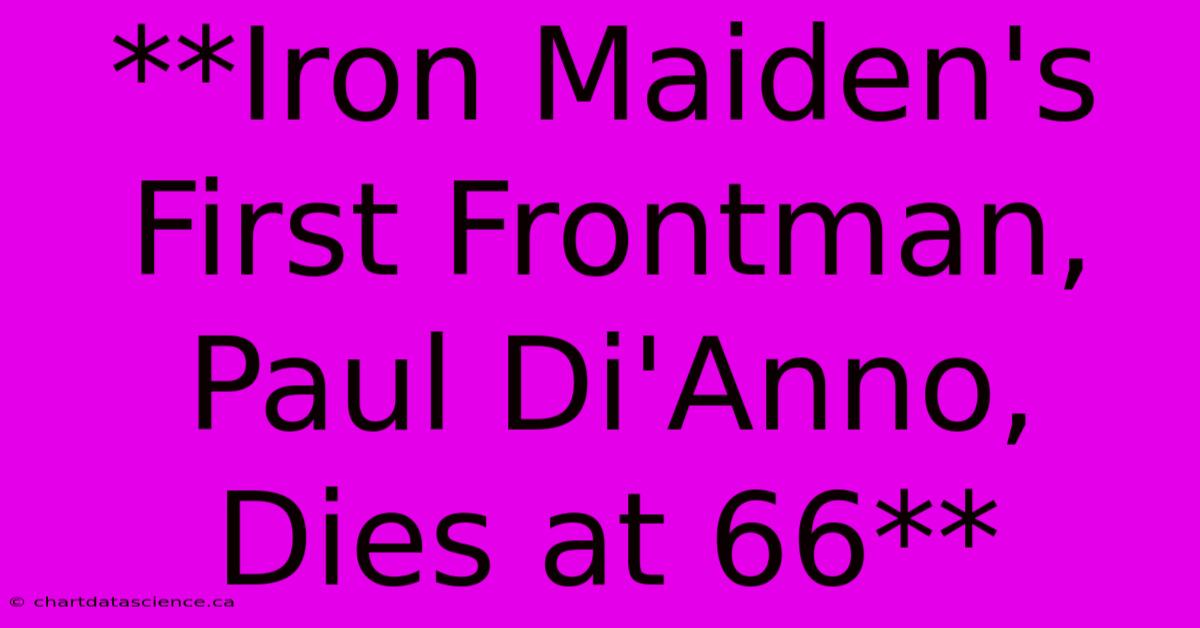 **Iron Maiden's First Frontman, Paul Di'Anno, Dies At 66**