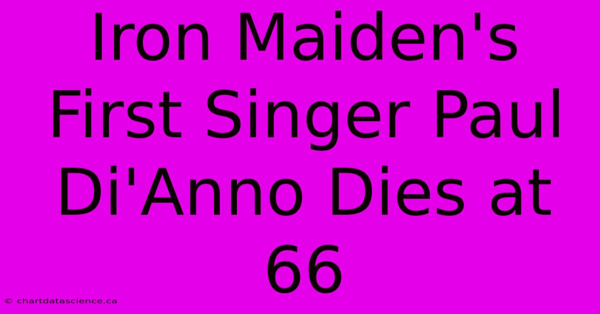 Iron Maiden's First Singer Paul Di'Anno Dies At 66