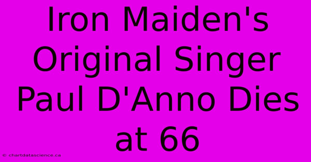Iron Maiden's Original Singer Paul D'Anno Dies At 66