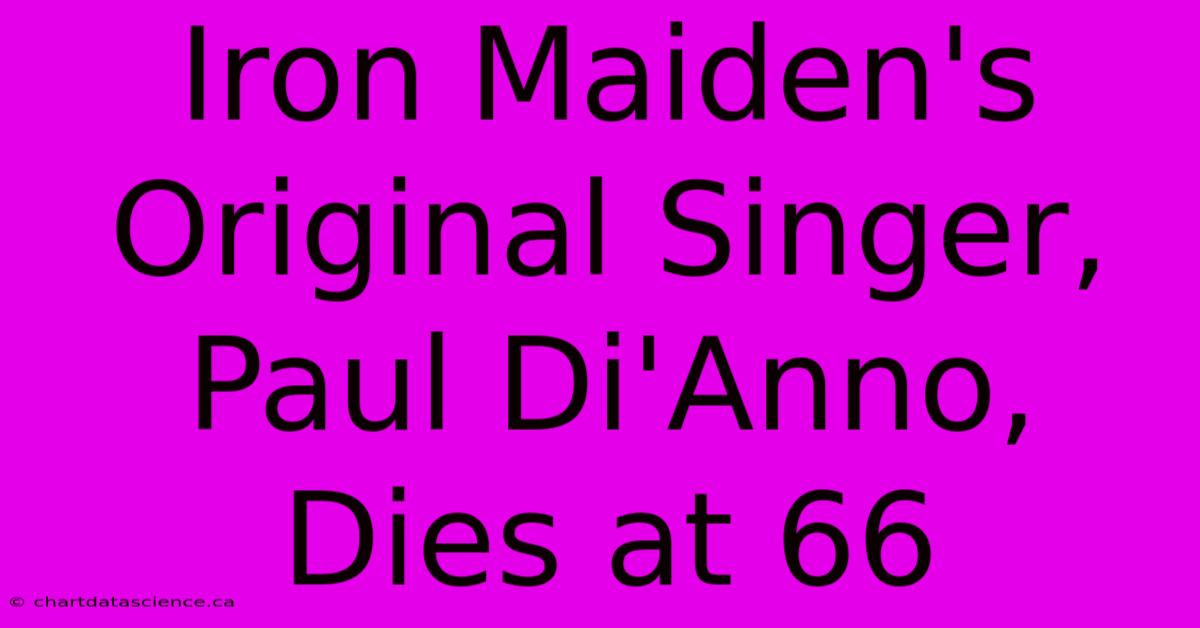 Iron Maiden's Original Singer, Paul Di'Anno, Dies At 66 