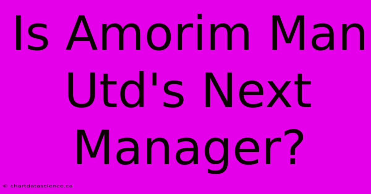 Is Amorim Man Utd's Next Manager?